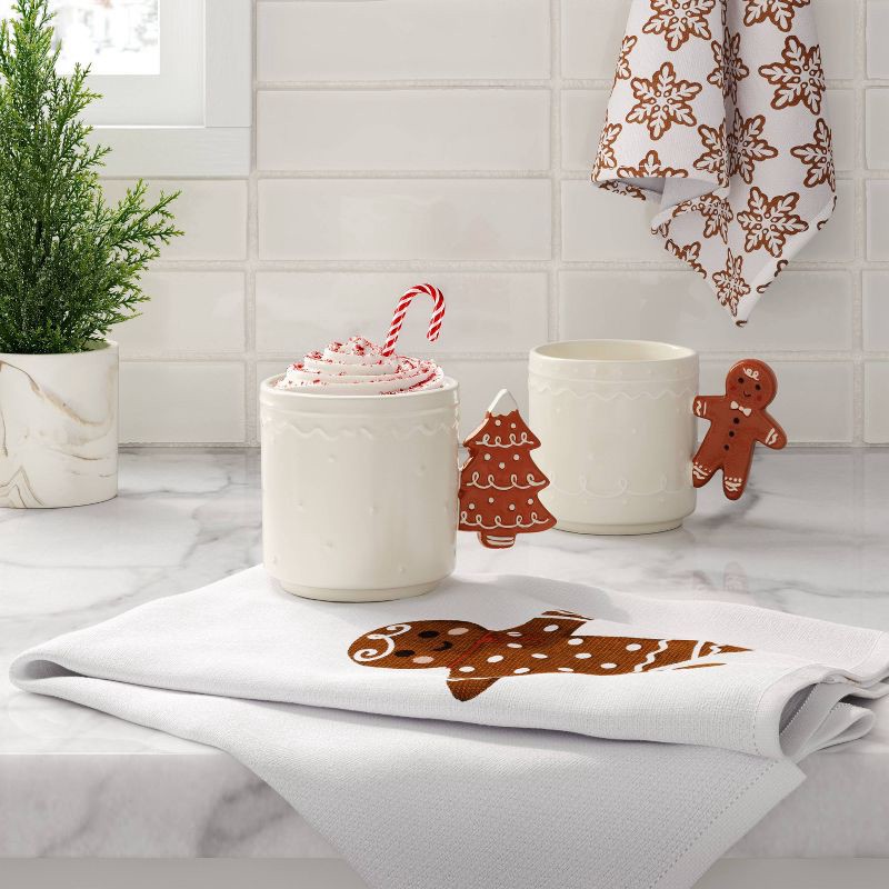 slide 2 of 3, 15.5 fl oz Christmas Stoneware Gingerbread Man Handle Mug Ivory - Wondershop™, 15.5 fl oz