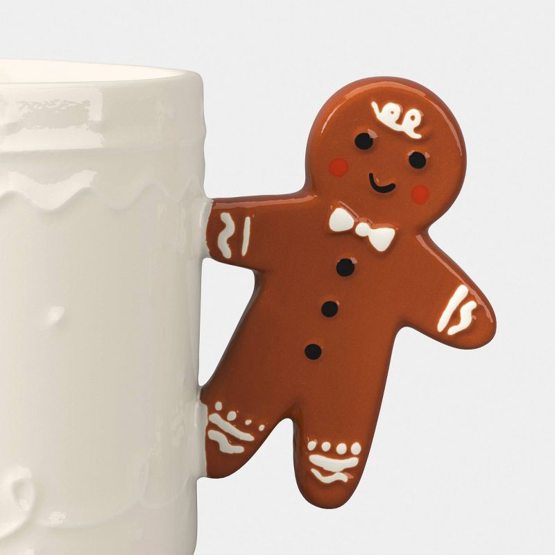 slide 3 of 3, 15.5 fl oz Christmas Stoneware Gingerbread Man Handle Mug Ivory - Wondershop™, 15.5 fl oz