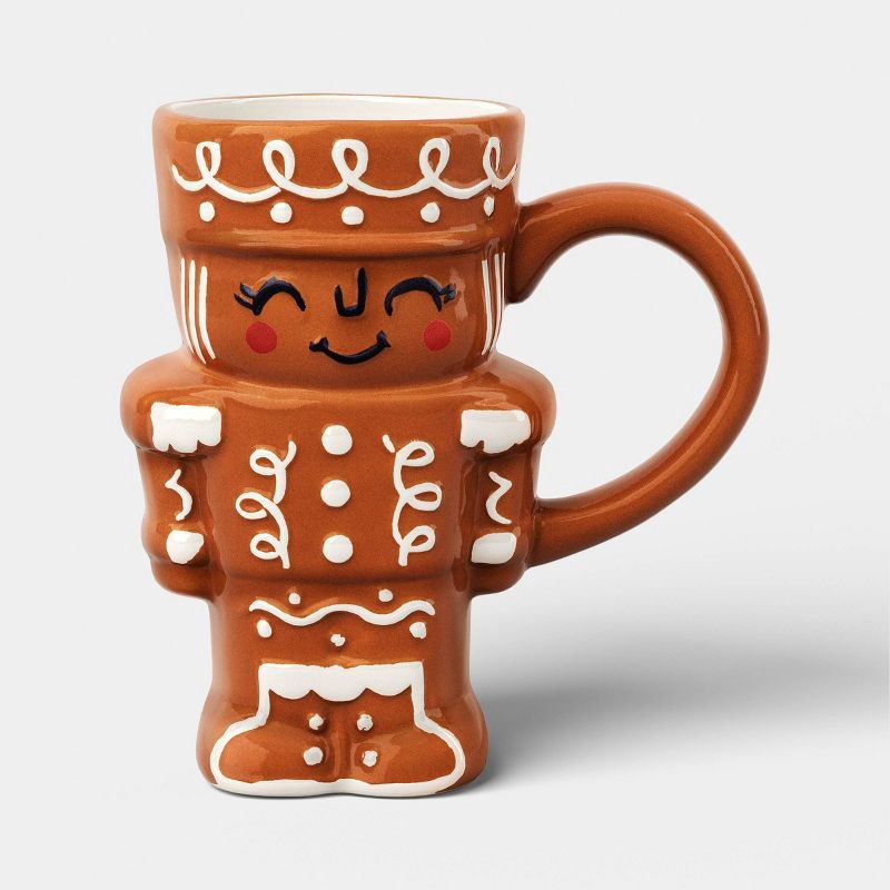 slide 1 of 3, 14.5 fl oz Christmas Stoneware Gingerbread Nutcracker Woman Mug - Wondershop™, 14.5 fl oz
