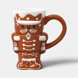 14.5 fl oz Stoneware Christmas Gingerbread Nutcracker Man Mug - Wondershop™