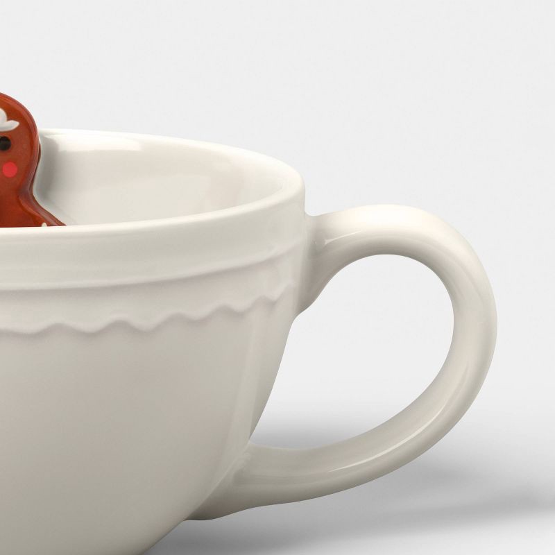 slide 4 of 4, 13 fl oz Christmas Stoneware Gingerbread Peek-a-boo Mug Ivory - Wondershop™, 13 fl oz