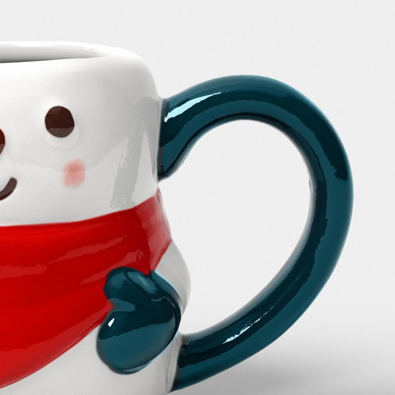 slide 3 of 3, 8 fl oz Christmas Earthenware Figural Snowman Mini Mug - Wondershop™, 8 fl oz