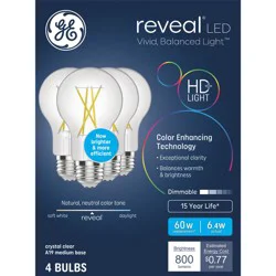 GE Household Lighting GE 60W 4pk Reveal LED Light Bulbs