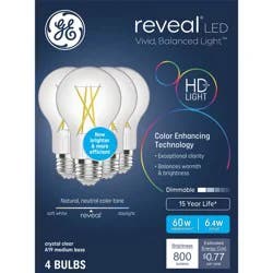 GE Household Lighting GE 60W 4pk Reveal LED Light Bulbs
