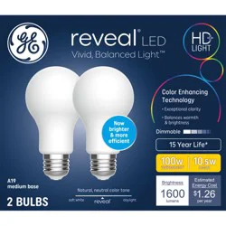 GE Household Lighting GE 2pk Reveal LED 100W Bulb A21 New