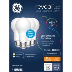 GE Household Lighting GE 4pk 40W A19 Reveal Light Bulbs