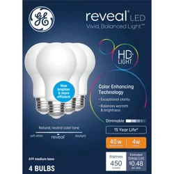 GE Household Lighting GE 4pk Reveal LED 40W Frosted Bulb A19 New