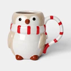 16 fl oz Christmas Earthenware Figural Penguin Mug - Wondershop™