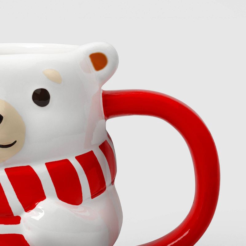 slide 3 of 3, 16 fl oz Christmas Earthenware Figural Polar Bear Mug - Wondershop™, 16 fl oz