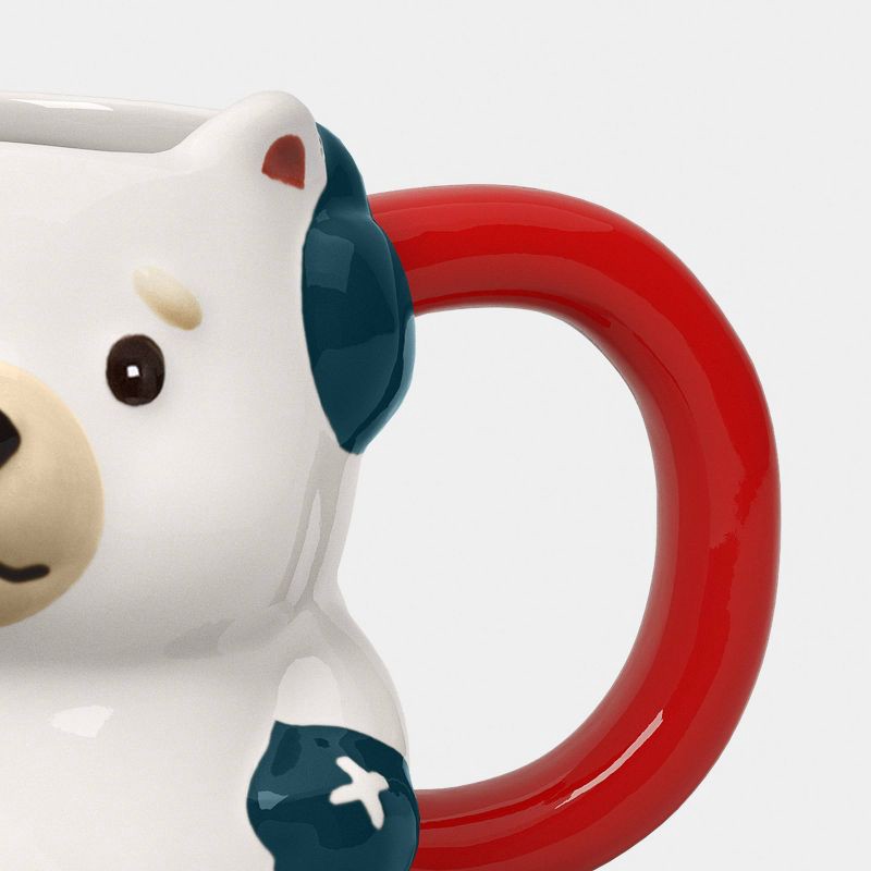 slide 3 of 3, 8 fl oz Christmas Earthenware Figural Polar Bear Mini Mug - Wondershop™, 8 fl oz