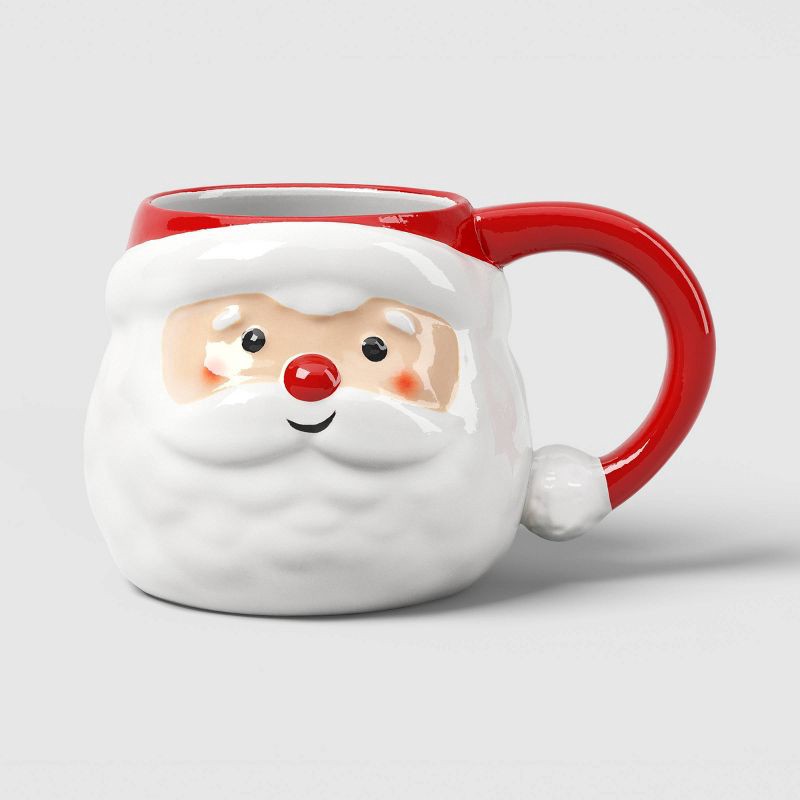 slide 1 of 3, 19oz Christmas Figural Santa Mug - Wondershop™, 19 oz