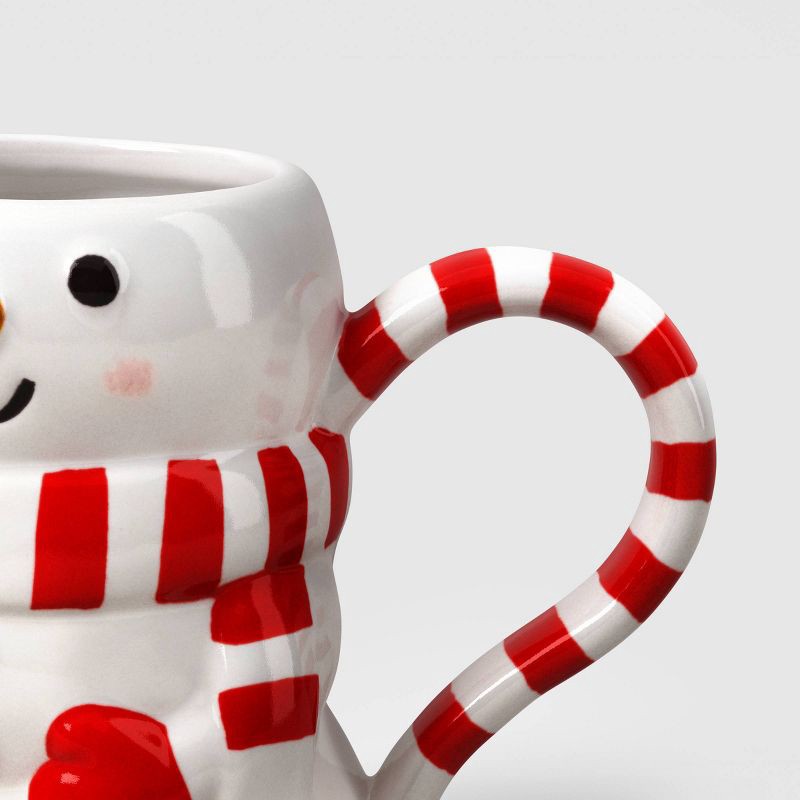 slide 3 of 3, 16 fl oz Christmas Earthenware Figural Snowman Mug - Wondershop™, 16 fl oz