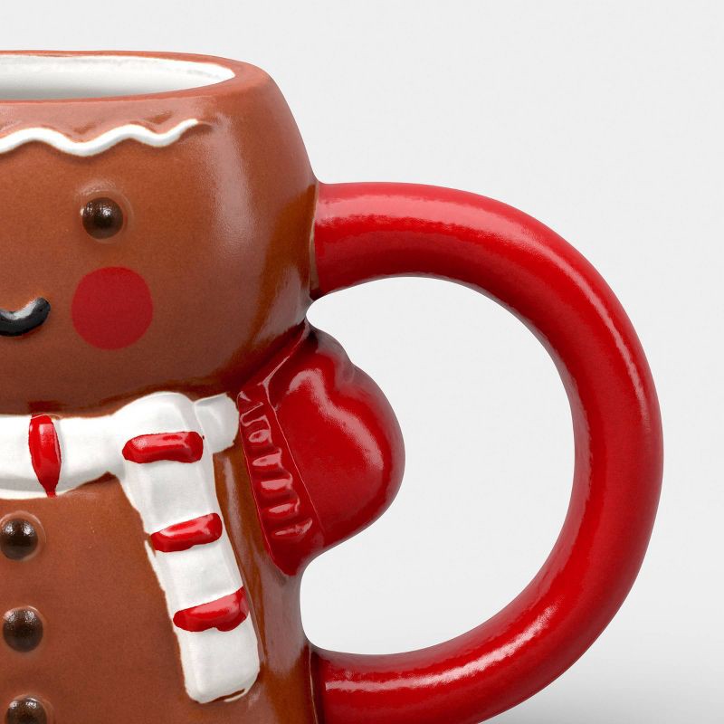 slide 3 of 3, 5 fl oz Christmas Stoneware Figural Gingerbread Man Mini Mug - Wondershop™, 5 fl oz