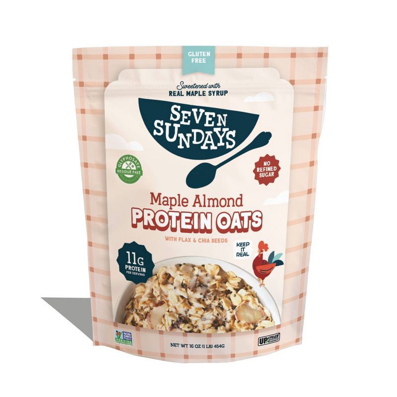 slide 1 of 6, Seven Sundays Maple Almond Protein Oats - 16oz, 16 oz