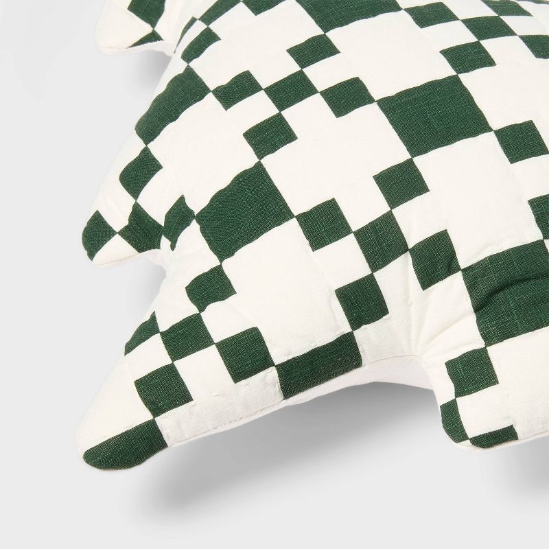 slide 4 of 4, Holiday Tree Shaped Decorative Throw Pillow Green - Threshold™, 1 ct