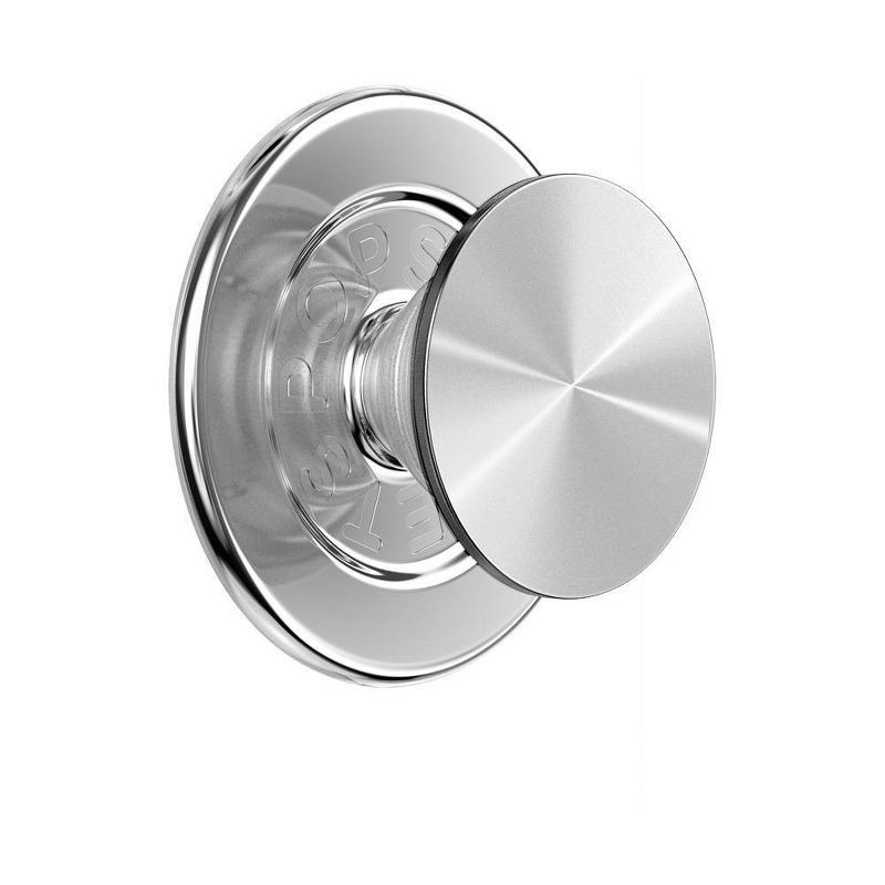slide 4 of 5, PopSockets Magnetic Phone Grip with MagSafe Magnetic Adapter Ring Included - Aluminum Radial Silver, 1 ct