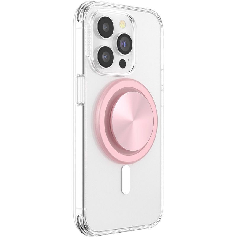 slide 4 of 5, PopSockets Magnetic Phone Grip with MagSafe Magnetic Adapter Ring Included - Aluminum Dusty Rose, 1 ct