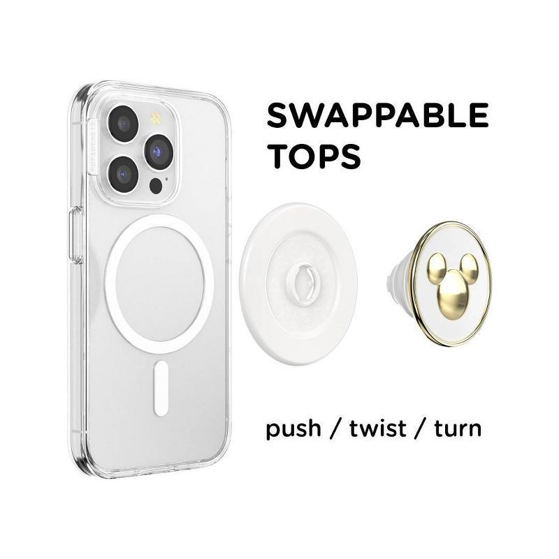 slide 3 of 5, PopSockets Disney Magnetic Cell Phone Grip with MagSafe Adapter Ring - Enamel Mickey Mouse, 1 ct