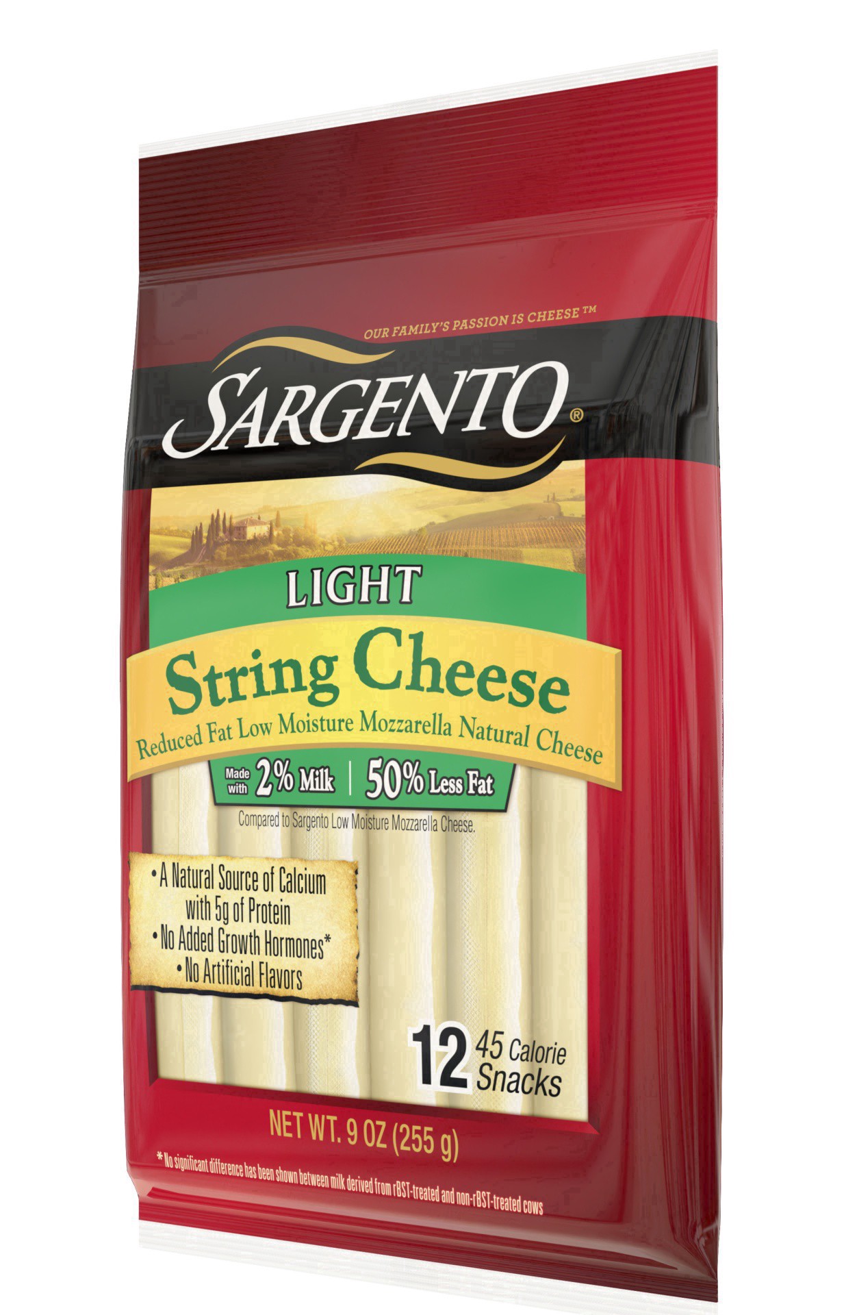 slide 45 of 62, Sargento Reduced Fat Low Moisture Part-Skim Mozzarella Natural Cheese Light String Cheese Snacks, 9 oz., 12-Count, 9 oz