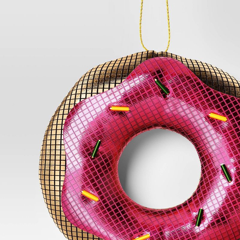 slide 3 of 3, 3" Christmas Fabric Disco Donut Ornament - Wondershop™, 1 ct