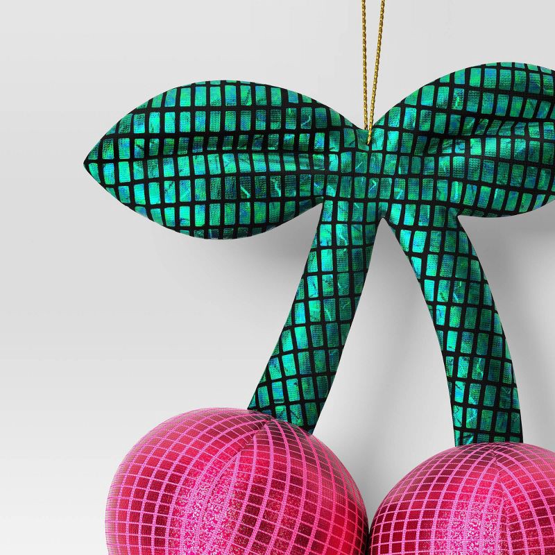 slide 3 of 3, 3" Christmas Fabric Disco Cherries Ornament - Wondershop™, 1 ct