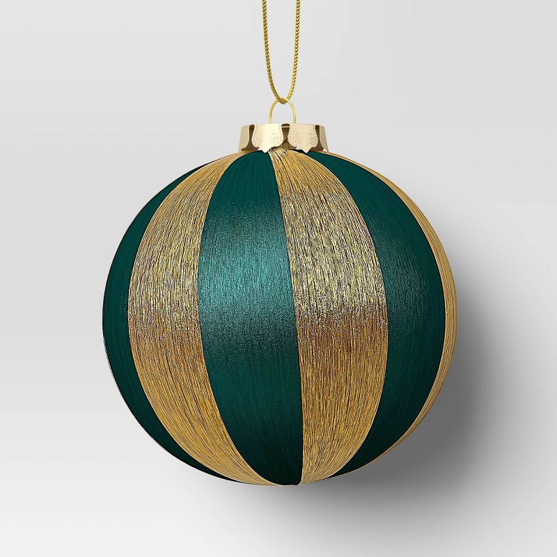 slide 1 of 3, 3.5" Christmas Thread Wrapping Ornament Emerald Green - Wondershop™, 1 ct