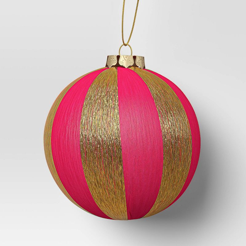 slide 1 of 3, 3.5" Christmas Hot Pink Thread Wrapping Ornament - Wondershop™, 1 ct