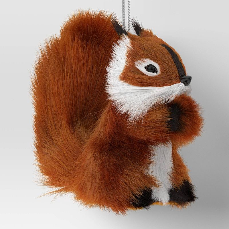 slide 1 of 3, 4" Christmas Faux Fur Animals Squirrel Ornament - Wondershop™, 1 ct
