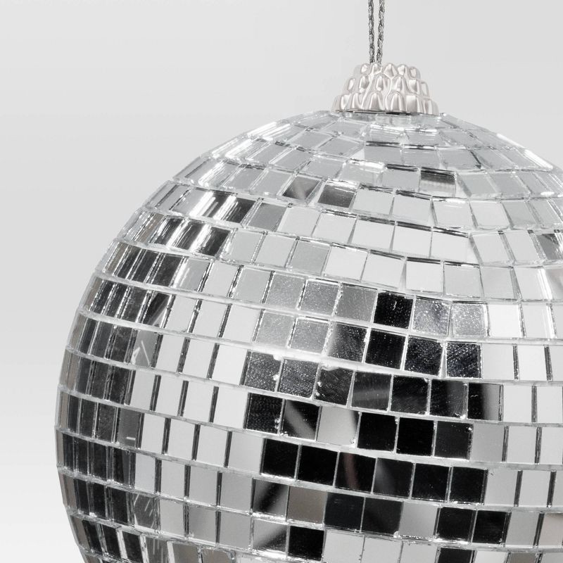 slide 3 of 3, 4" Christmas Disco Ball Ornament Silver - Wondershop™, 1 ct