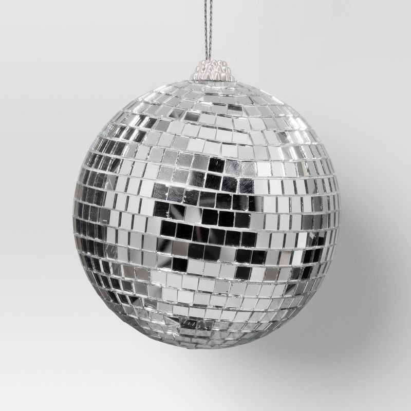 slide 1 of 3, 4" Christmas Disco Ball Ornament Silver - Wondershop™, 1 ct