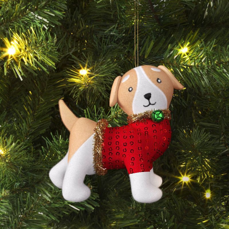 slide 2 of 3, 4" Christmas Dog Sweater Ornament - Wondershop™, 1 ct