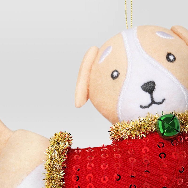 slide 3 of 3, 4" Christmas Dog Sweater Ornament - Wondershop™, 1 ct