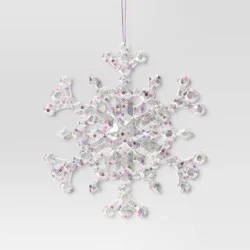 5" Christmas Iridescent Plastic Snowflake Ornament - Wondershop™