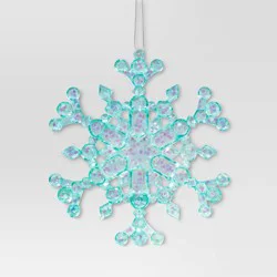 5" Christmas Turquoise Plastic Snowflake Ornament - Wondershop™