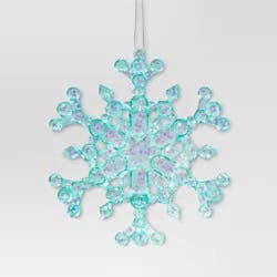 5" Christmas Turquoise Plastic Snowflake Ornament - Wondershop™