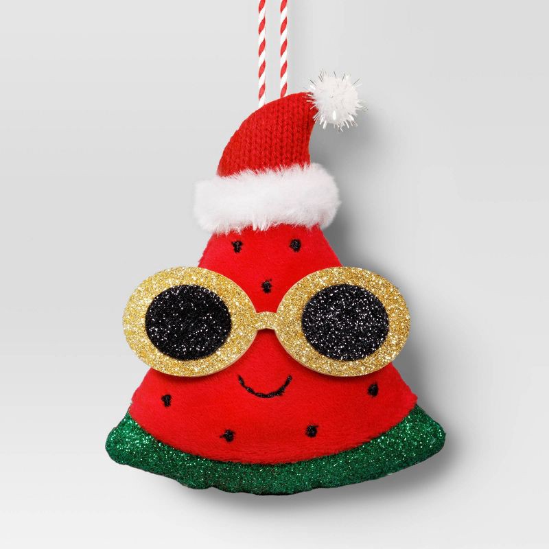 slide 1 of 3, 5" Christmas Fabric Fruit Watermelon Ornament - Wondershop™, 1 ct