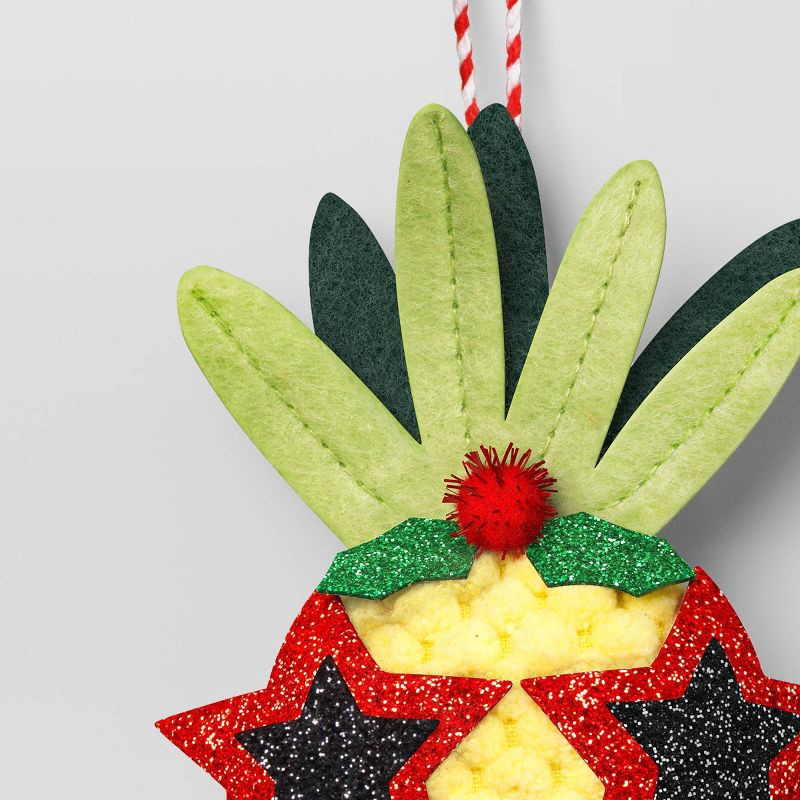 slide 3 of 3, 5" Christmas Fabric Pineapple Fruit Ornament - Wondershop™, 1 ct