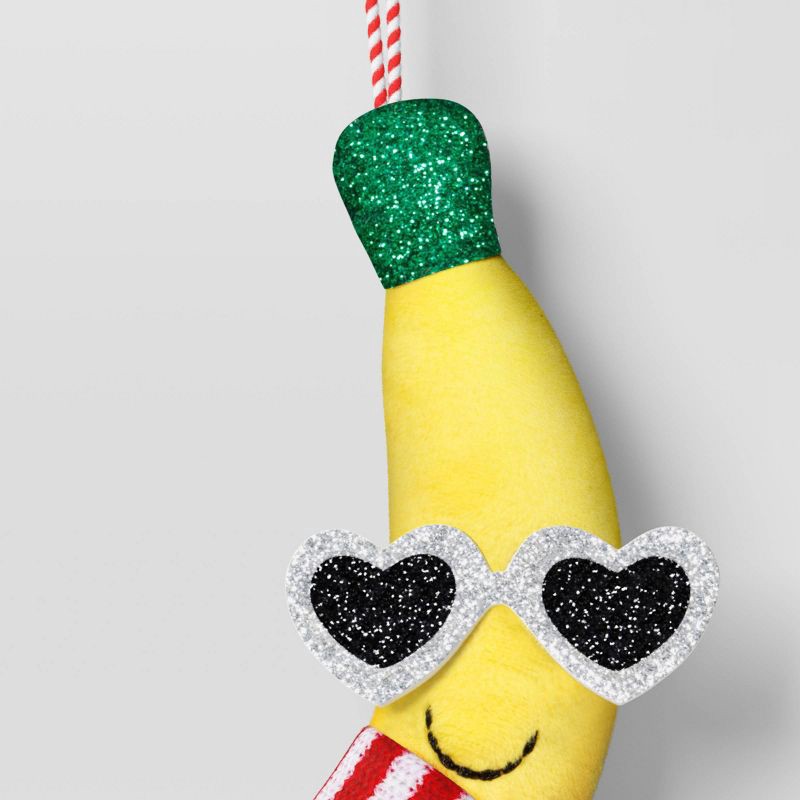 slide 3 of 3, 5" Christmas Fabric Fruit Banana Ornament - Wondershop™, 1 ct