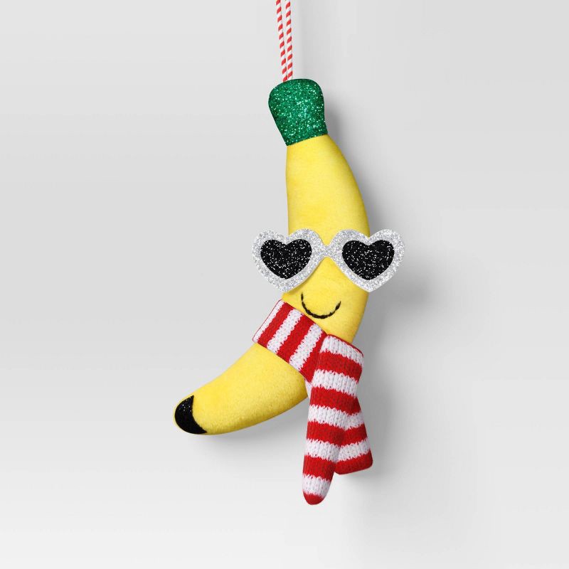 slide 1 of 3, 5" Christmas Fabric Fruit Banana Ornament - Wondershop™, 1 ct