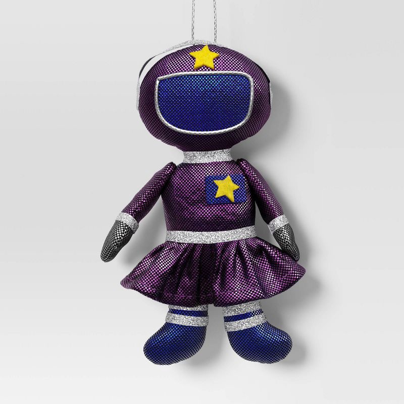 slide 1 of 3, 5.25" Christmas Fabric Metallic Space Girl Ornament - Wondershop™, 1 ct