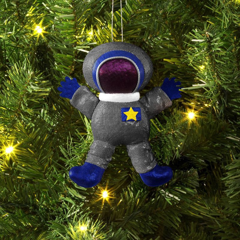 slide 2 of 3, 5.5" Christmas Fabric Metallic Space Boy Ornament - Wondershop™, 1 ct