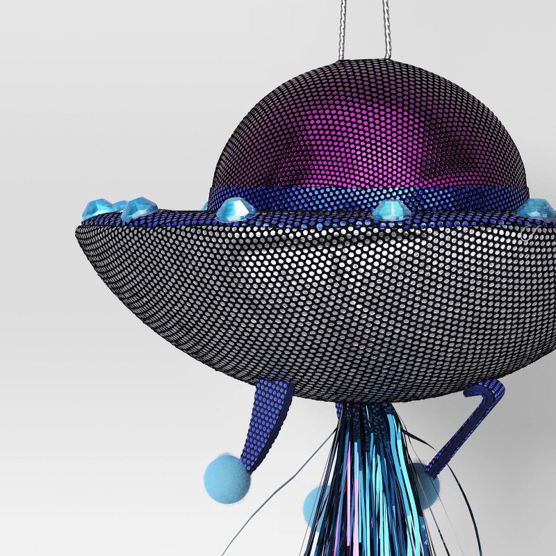 slide 3 of 3, 5.5" Christmas Fabric Metallic Space Ship Ornament - Wondershop™, 1 ct