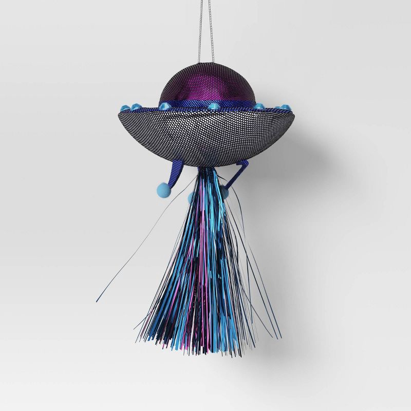 slide 1 of 3, 5.5" Christmas Fabric Metallic Space Ship Ornament - Wondershop™, 1 ct