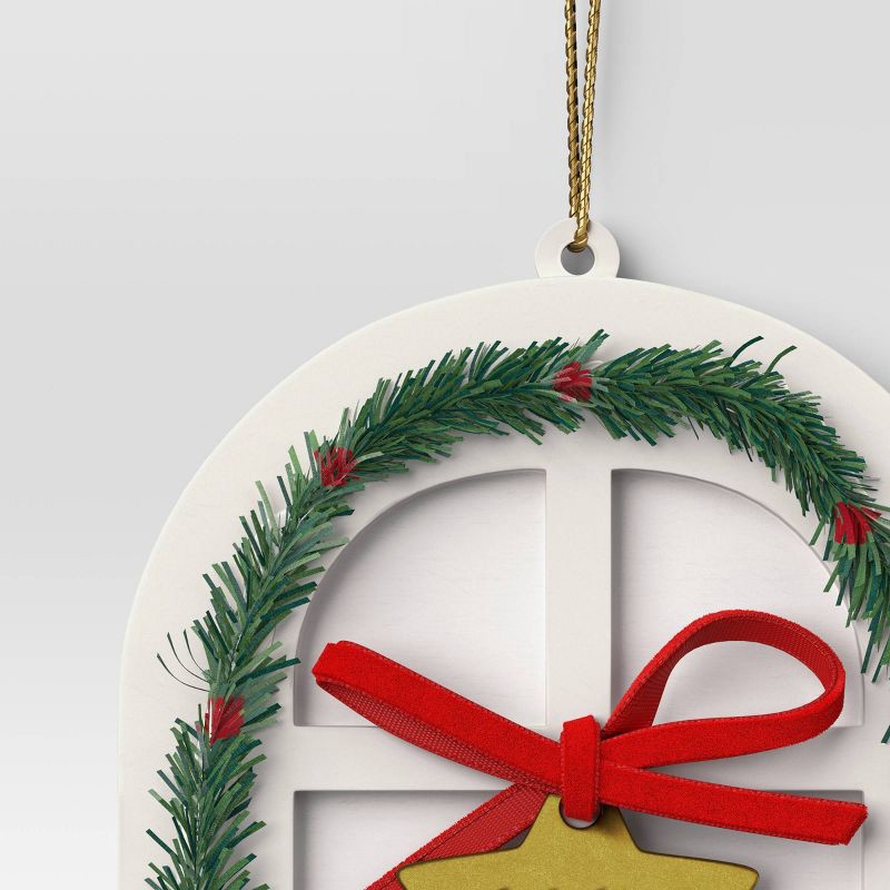 slide 3 of 3, Christmas Wood Door Ornament White - Wondershop™, 1 ct