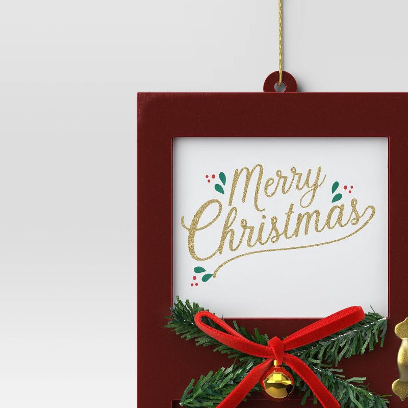 slide 3 of 3, Christmas Wood Door "Merry Christmas" Ornament Red - Wondershop™, 1 ct