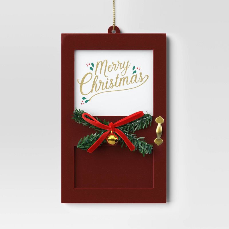 slide 1 of 3, Christmas Wood Door "Merry Christmas" Ornament Red - Wondershop™, 1 ct