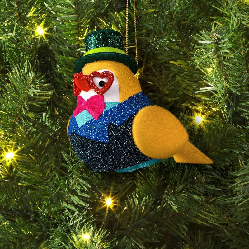 slide 2 of 3, Christmas Fabric Festive Party Featherly Friends™ with Top Hat - Wondershop™, 1 ct