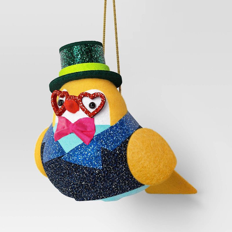 slide 1 of 3, Christmas Fabric Festive Party Featherly Friends™ with Top Hat - Wondershop™, 1 ct