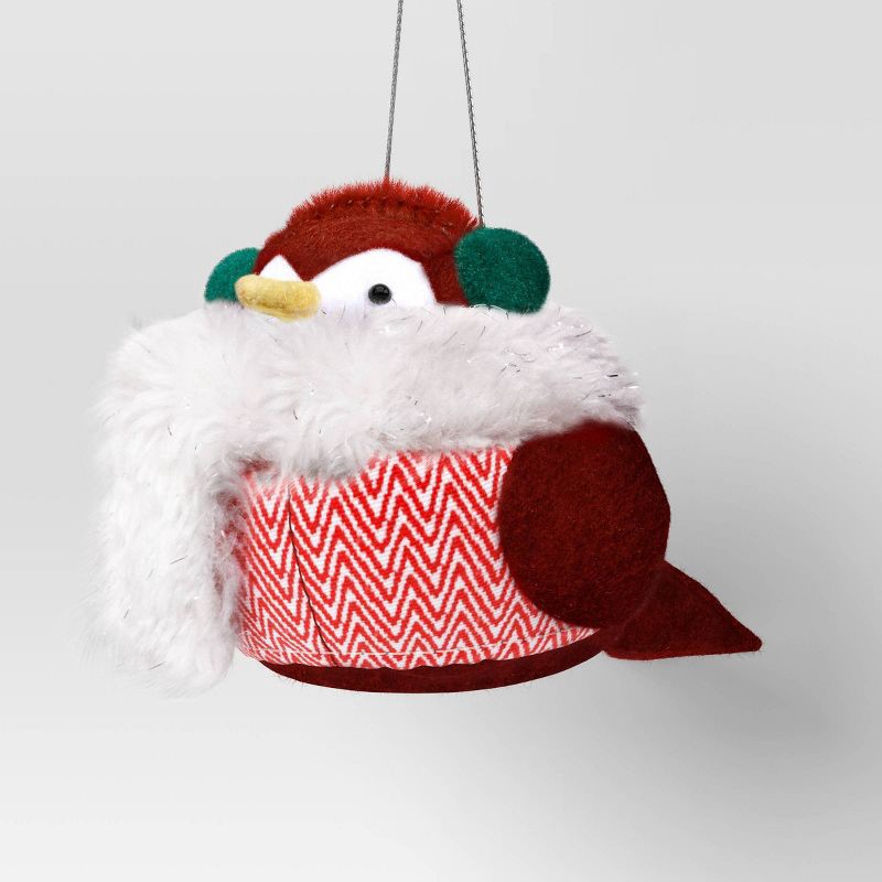 slide 1 of 3, Christmas Featherly Friends™ Ornament Plaid Scarf - Wondershop™, 1 ct