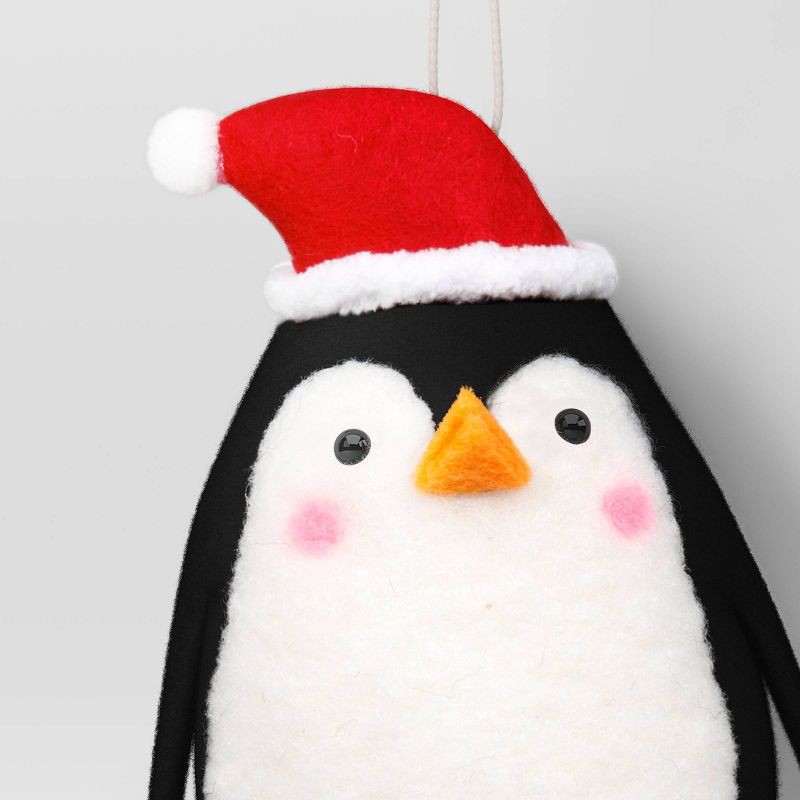 slide 3 of 3, Christmas Felted Wool Penguin Ornament with Santa Hat - Wondershop™, 1 ct